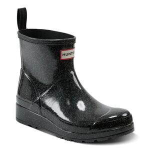 Hunter Play Starcloud Glitter Short Rain Boots Black Size 11